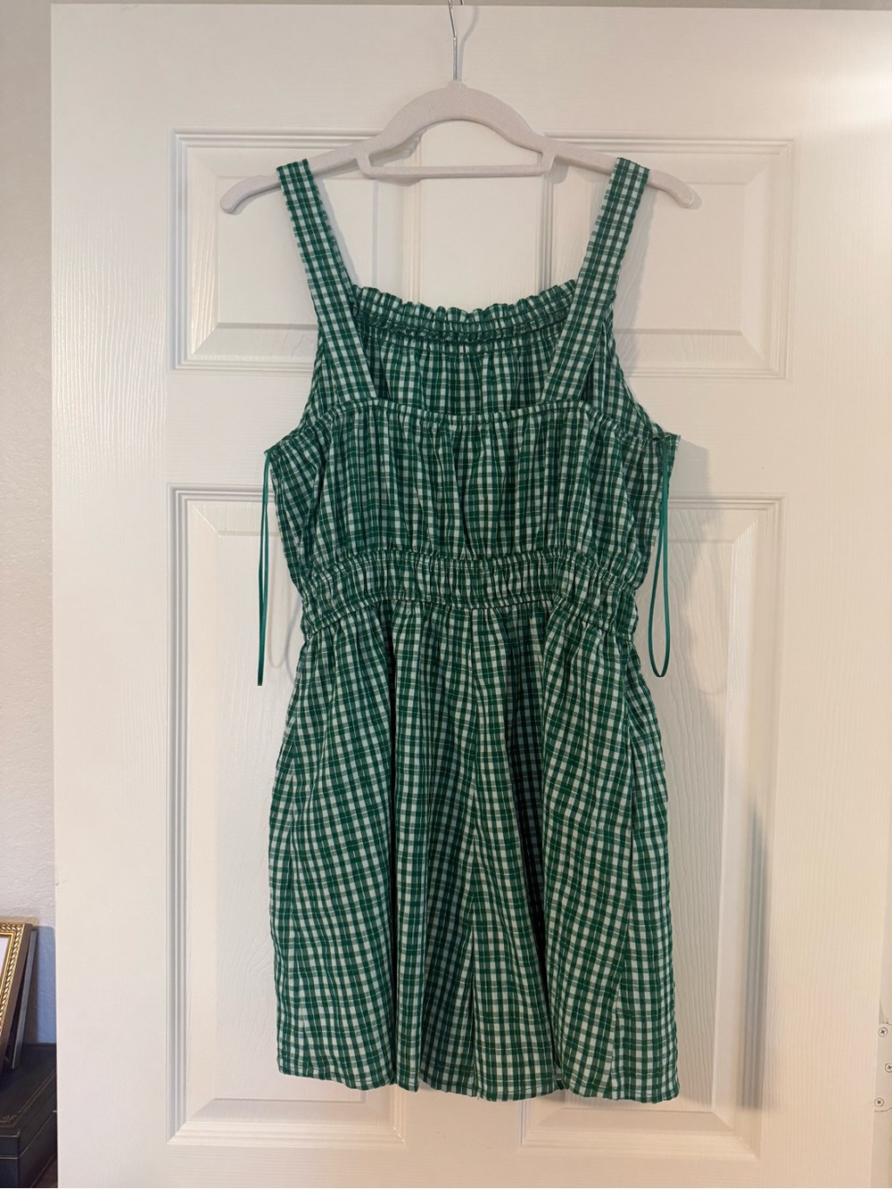 vestique Green Gingham Smocked Romper - Picture 2 of 2